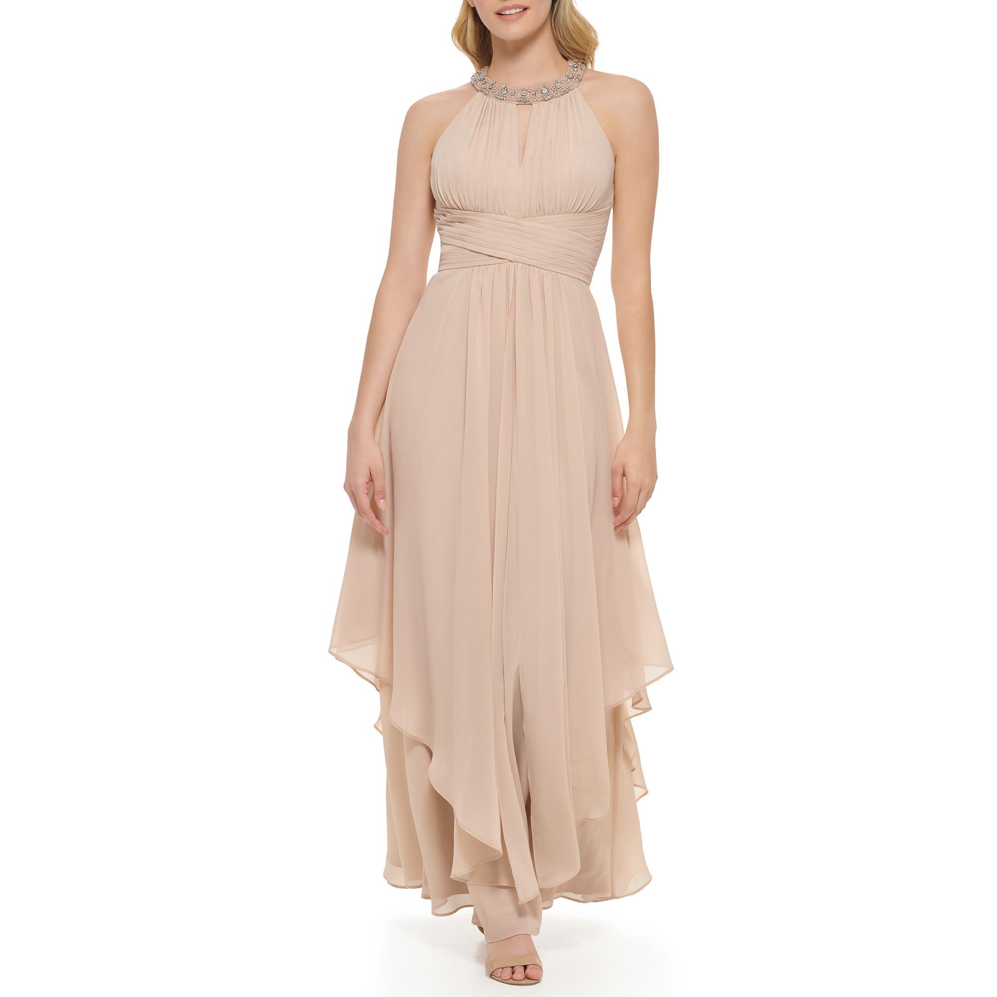eliza j formal dresses Halter Neck 3D Floral Evening Gown EJ3M2071 90% polyester/10% spandex Eliza J Women's Gown Style