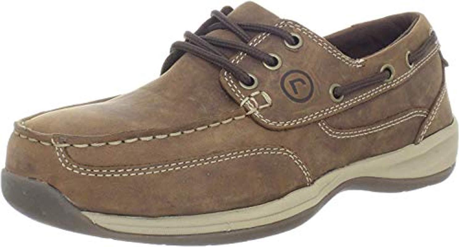 Rockport Works Sailing Club 3 Eye Tie Boat Shoe in Brown for Men - Save ...