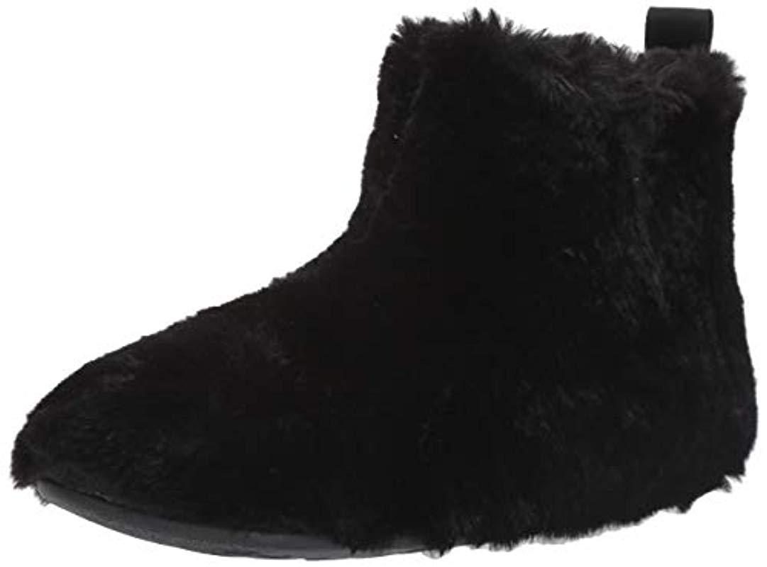 black furry slipper boots