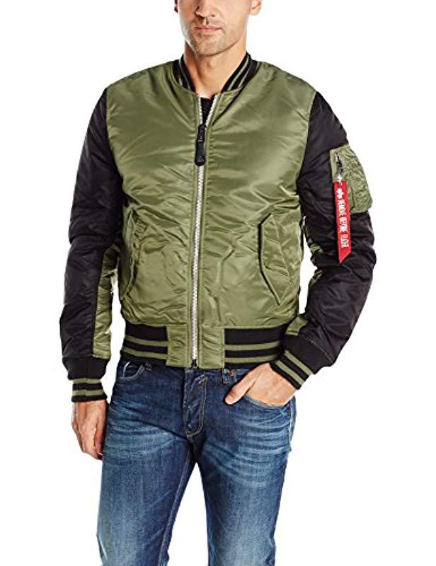 Lyst Alpha Industries Ma‐1 Varsity Bomber Jacket in Green for Men