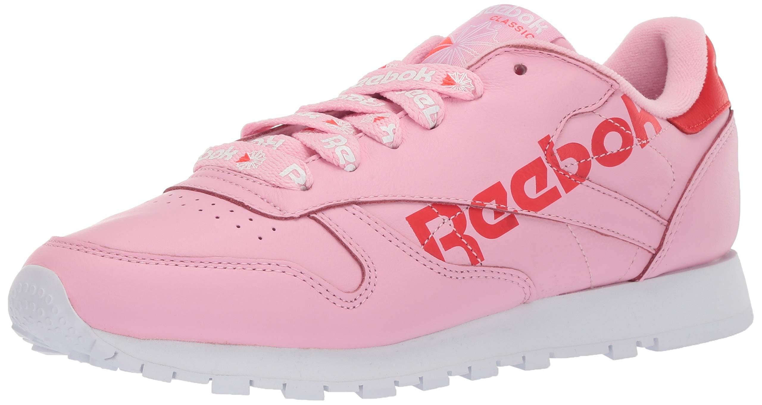 reebok pink leather trainers