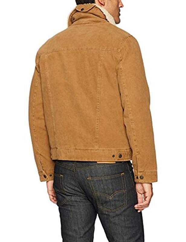 Levi's Cotton Canvas Tucker Jacket With Sherpa Collar in Brown for Men ...