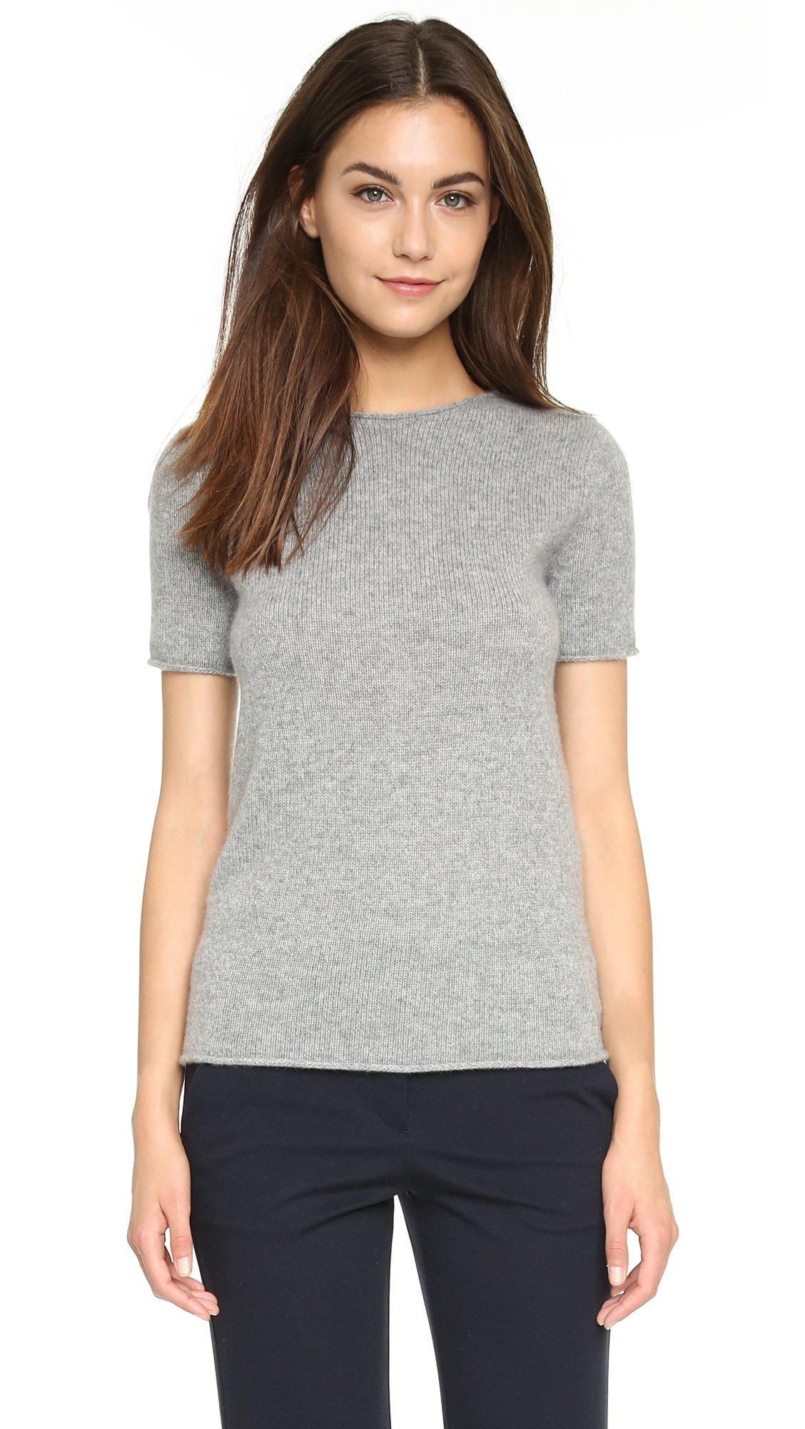 Theory Cashmere Tolleree Short Sleeve Sweater in Gray | Lyst