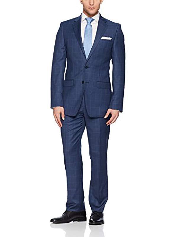 Calvin Klein Mabry Slim Fit 2 Button Suit in Blue for Men | Lyst