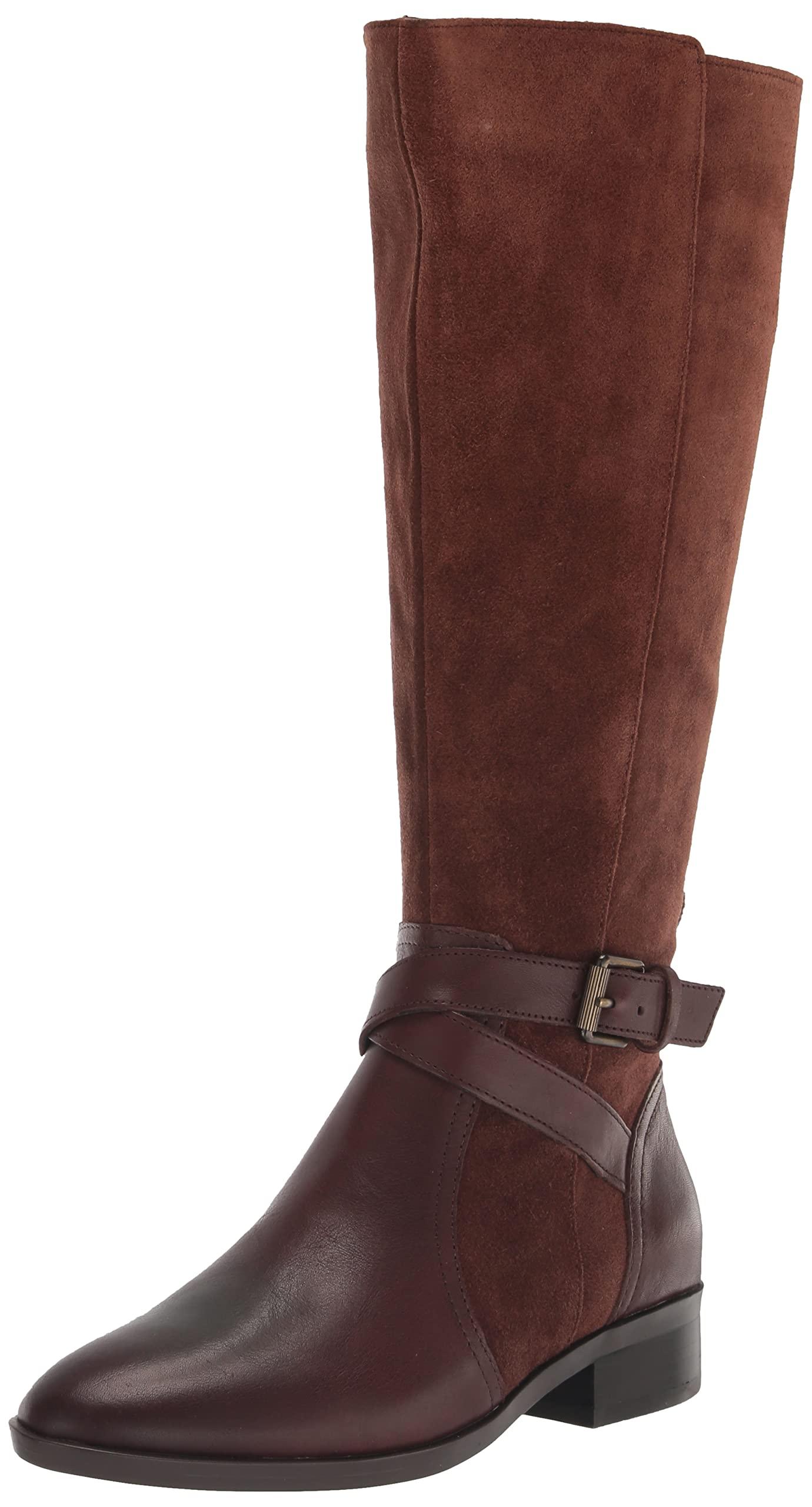Naturalizer S Rena Knee High Riding Boot Chocolate Bar Suede/leather Wide  Calf 5.5 M in Brown | Lyst
