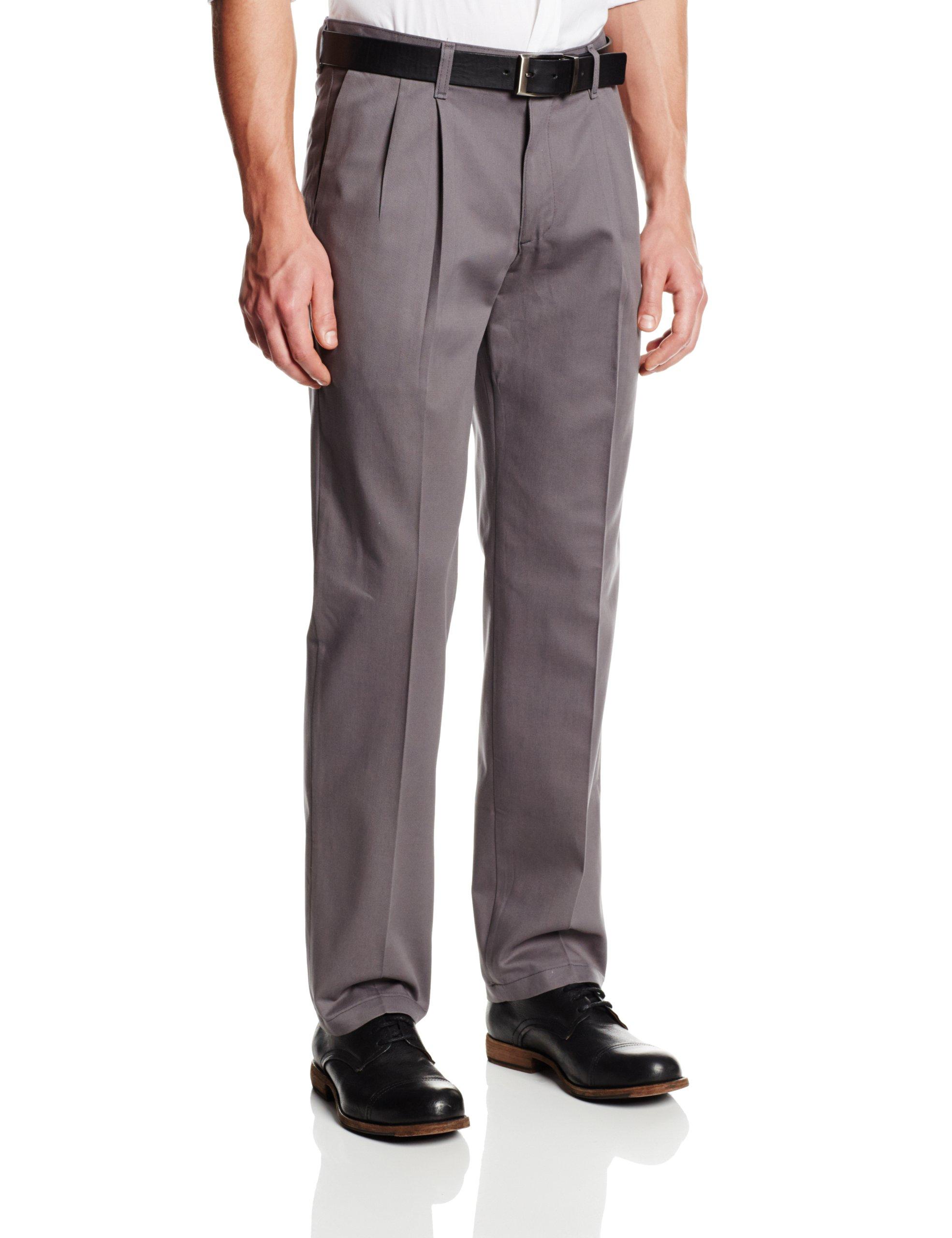 Lee Jeans Stain Resistant Relaxed Fit Pleated Pant in Gray for Men | Lyst