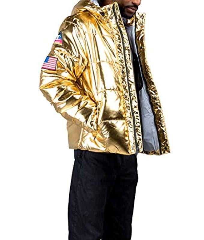 Champion Synthetic Puffer in Metallic/Gold (Metallic) for Men | Lyst