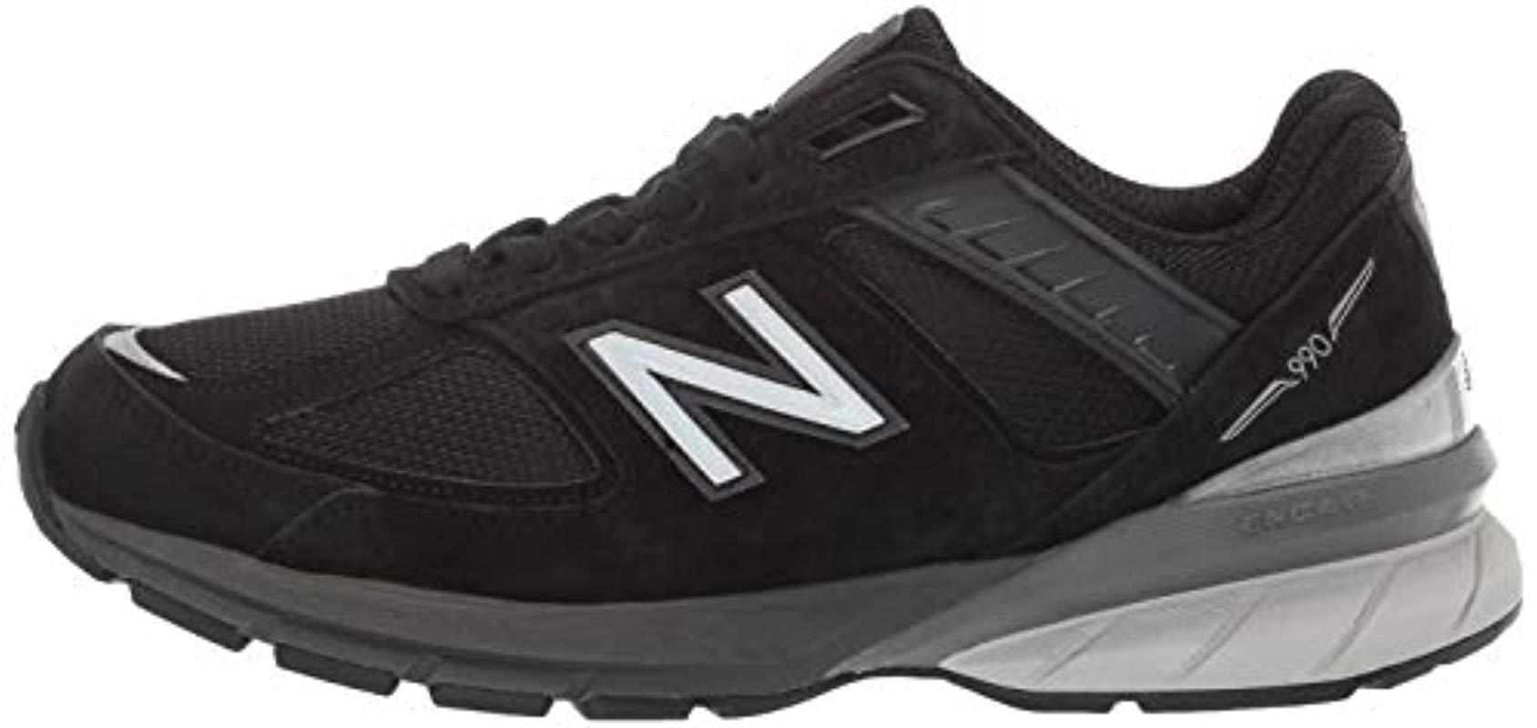 New Balance Suede 990v5 Sneaker in Black/Silver (Black) - Lyst