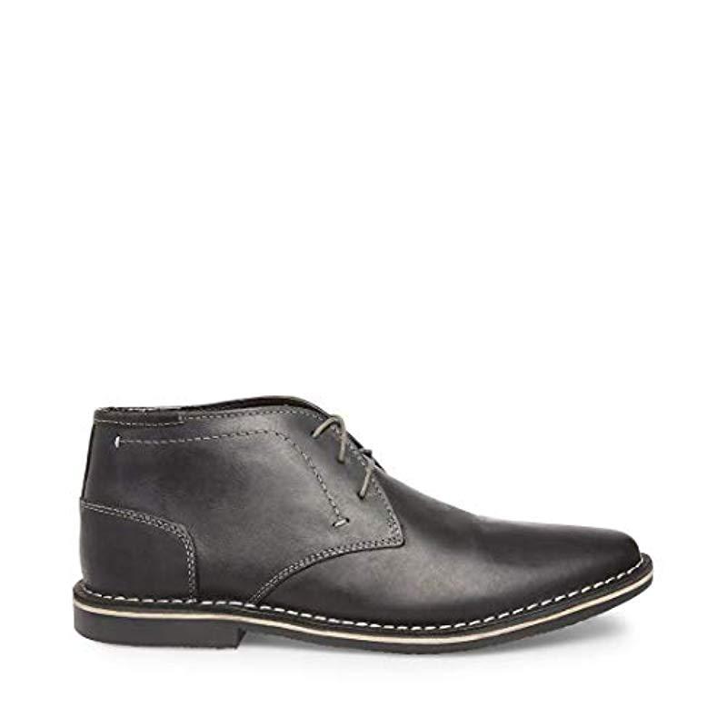 Steve Madden Leather Harken Chukka Boot in Black Leather (Black) for ...