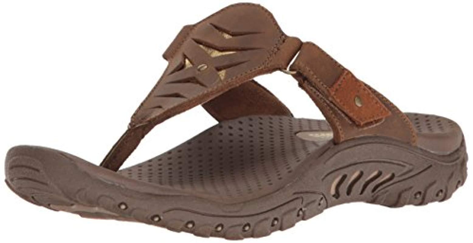 skechers brown flip flops