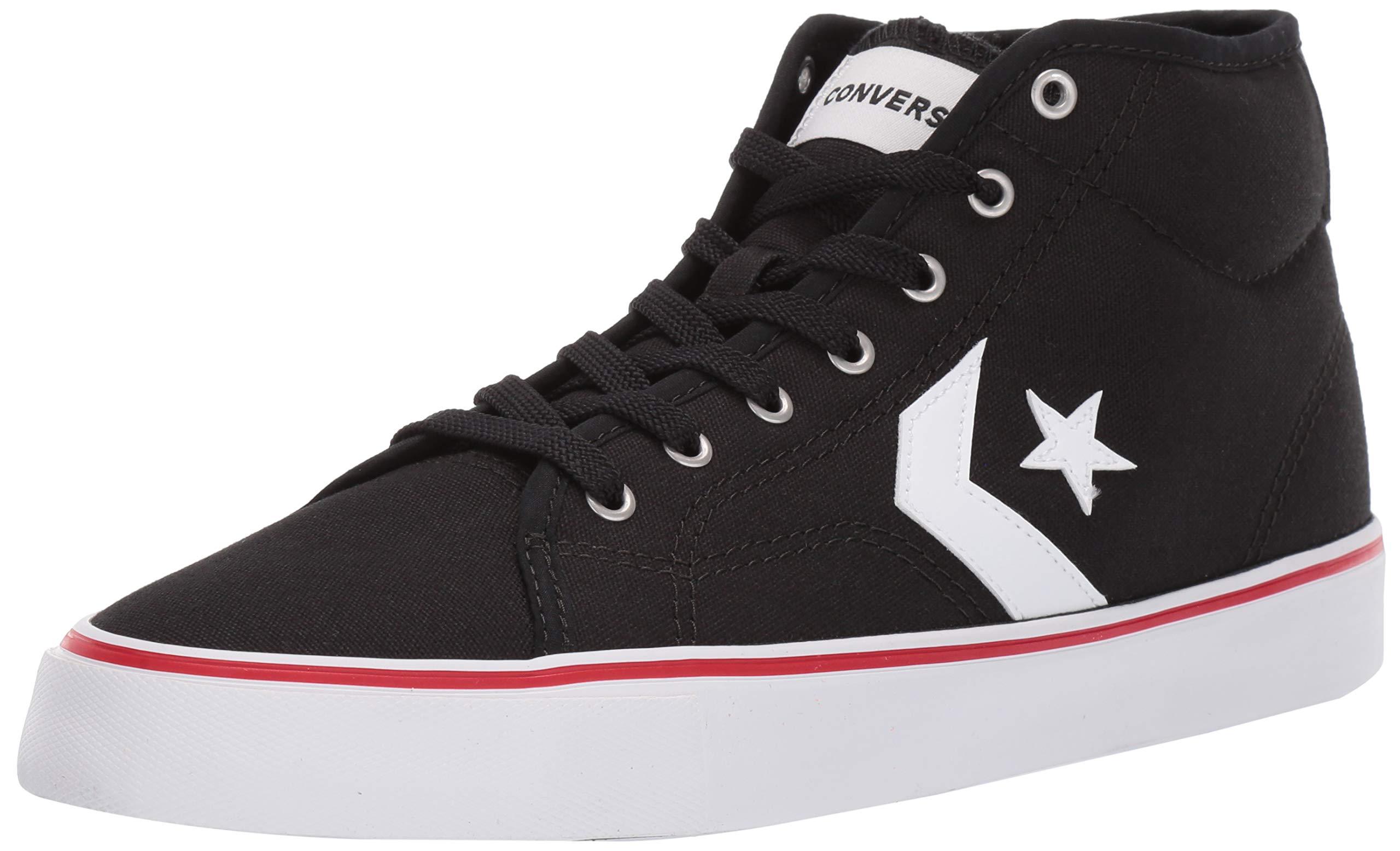 Converse Canvas Star Replay Mid Top Sneaker in Black/Black/White ...