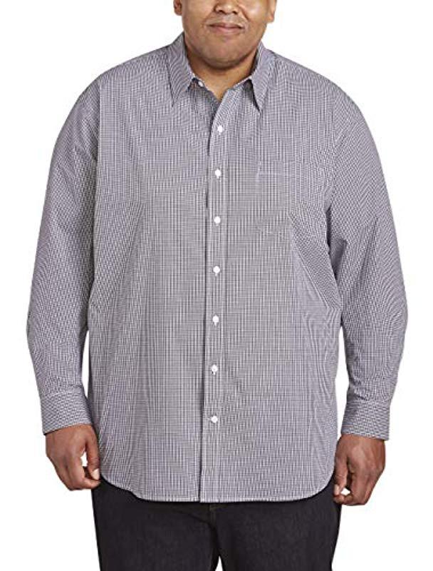 Essentials Mens Big /& Tall Short-Sleeve Gingham Shirt fit by DXL