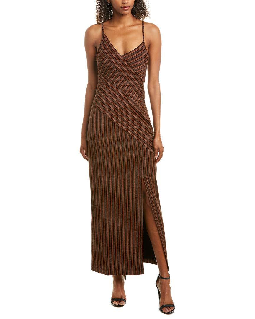 BCBGMAXAZRIA Womens Asymmetrical Stripe Flared Dress