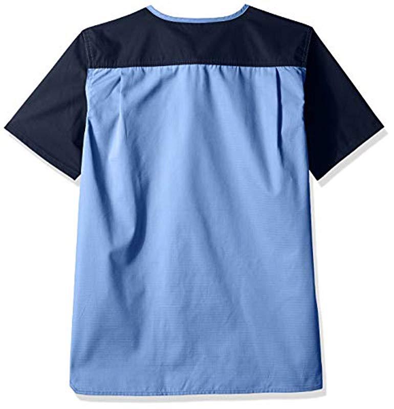 Ripstop Color Block Utility Scrub Top