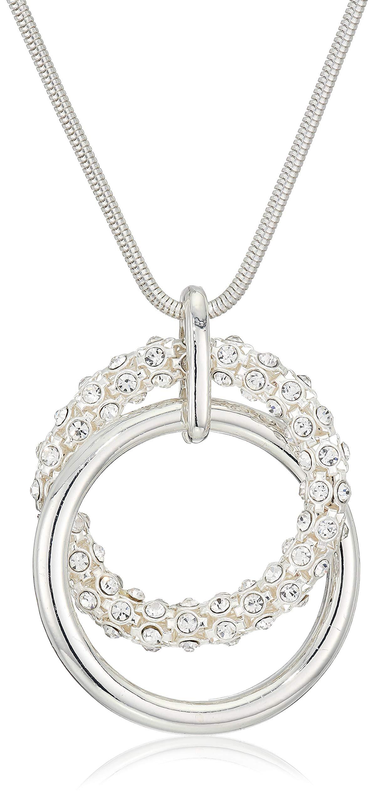 Napier Necklace 16 Inch Circle Pendant in Silver (Metallic) Lyst