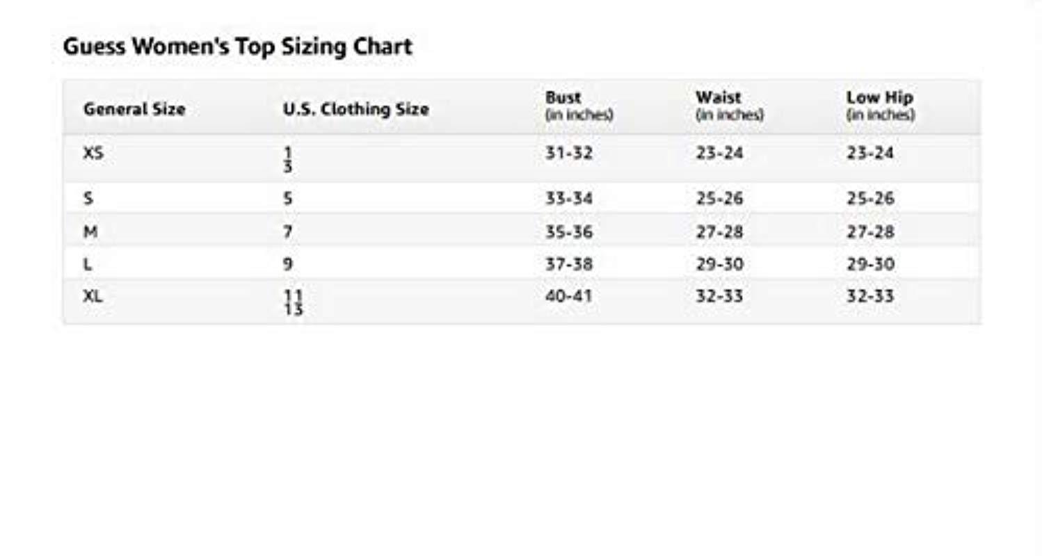 guess size chart men