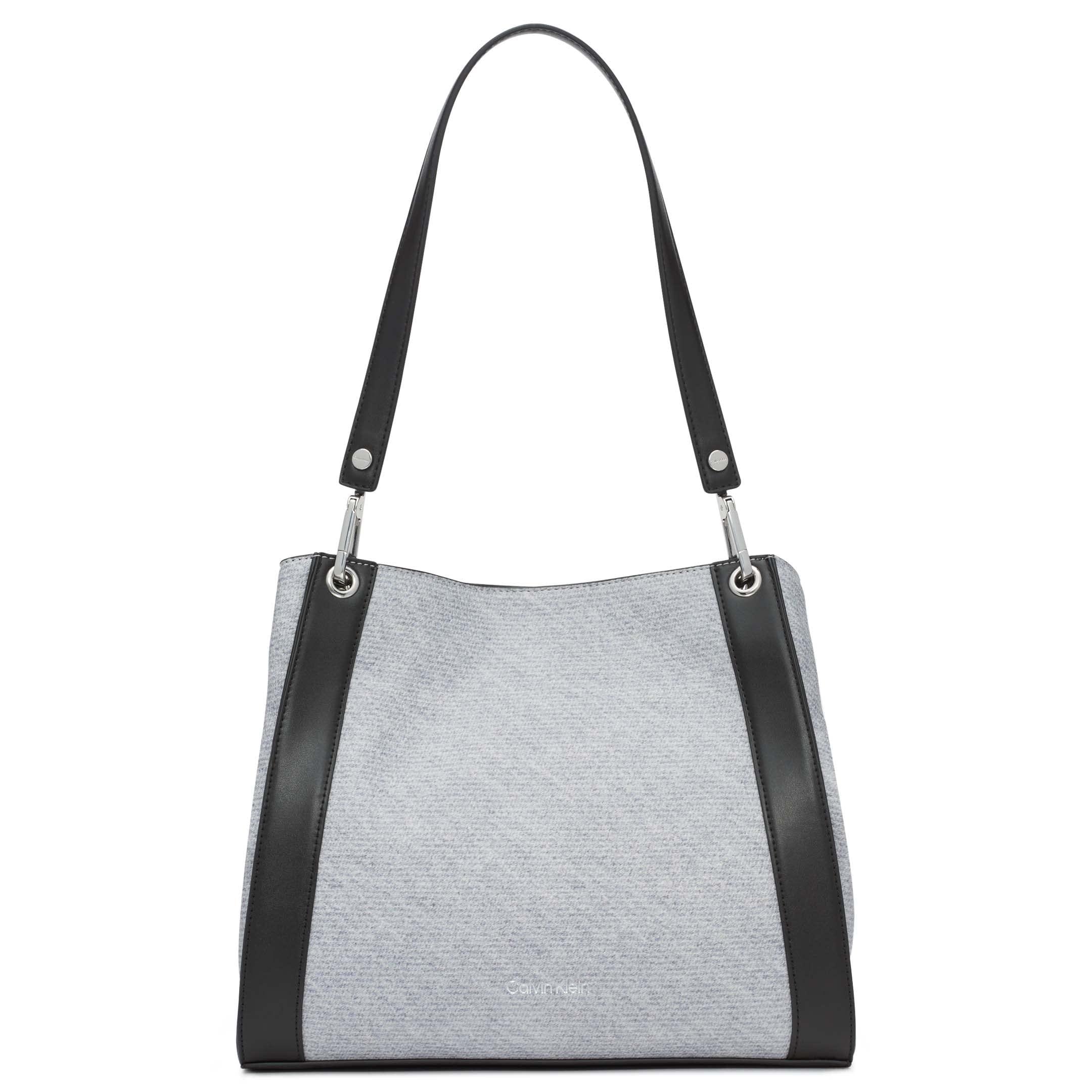Calvin Klein Reyna Novelty Triple Compartment Shoulder Bag in Gray | Lyst