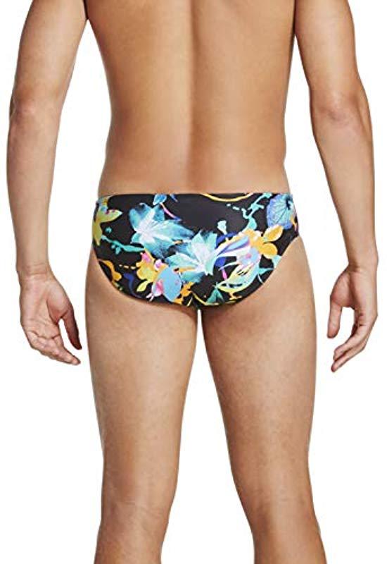 Speedo Swimsuit-printed Brief, Endurance 1 Inch Side Seam in Black/Yellow  (Blue) for Men - Lyst