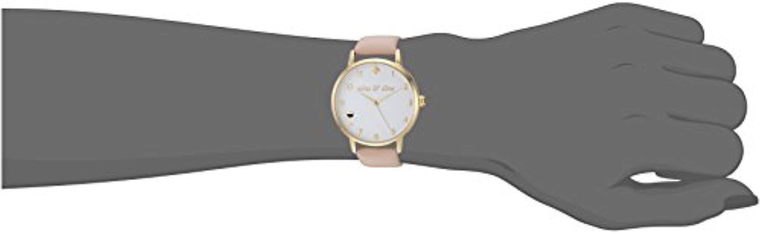 Kate Spade Leather S Wine And Dine Metro Watch In Beige Natural Lyst