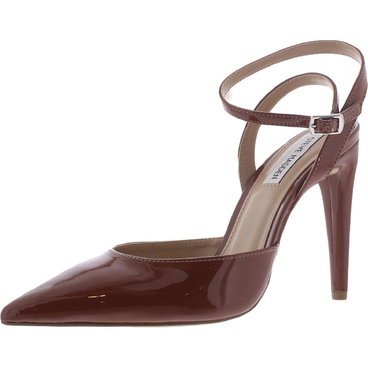 Steve Madden Aced Pump in Cognac Patent 