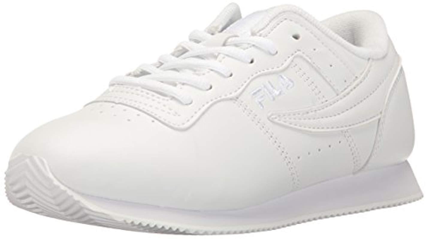 Fila Leather Machu Walking Shoe in White/White/White (White) - Lyst