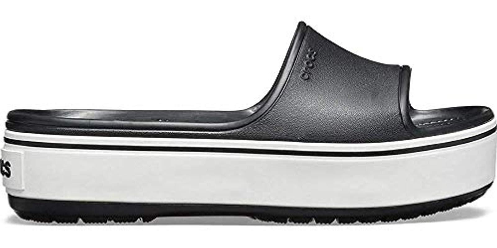 Crocs™ Crocband Platform Slide U in Black | Lyst