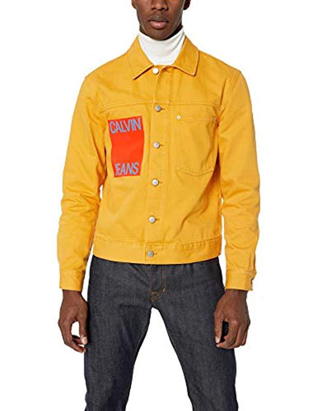 calvin klein yellow denim jacket