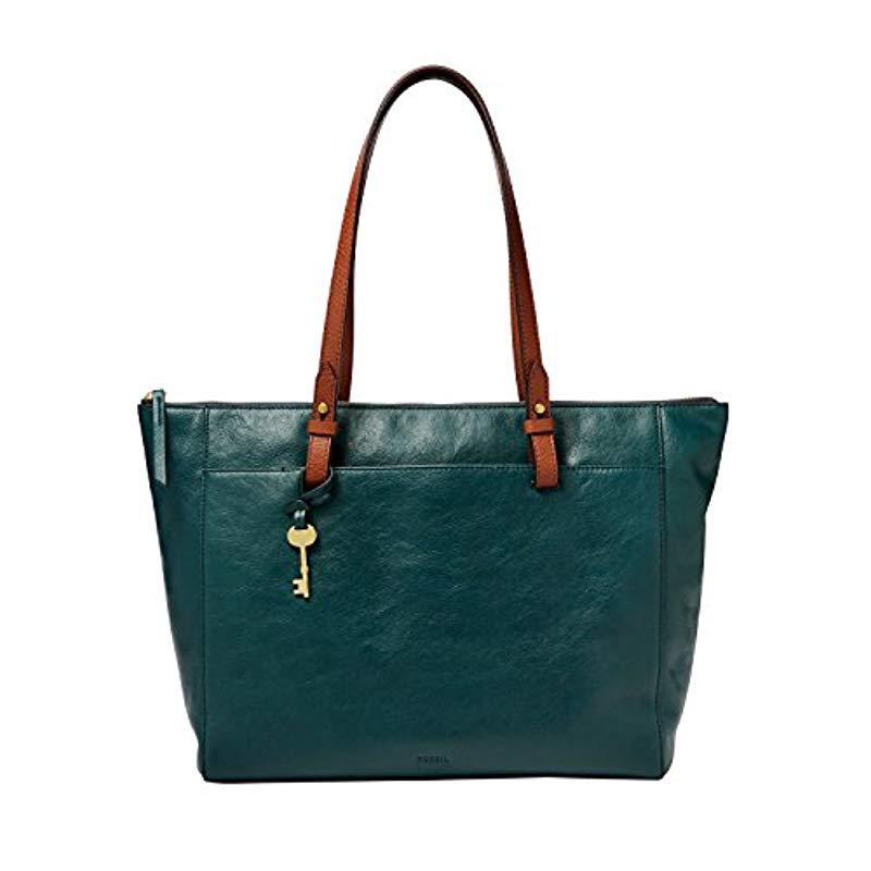 fossil rachel tote blue