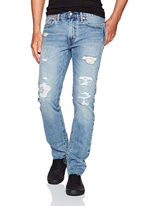 levi's 511 slim fit ripped jeans