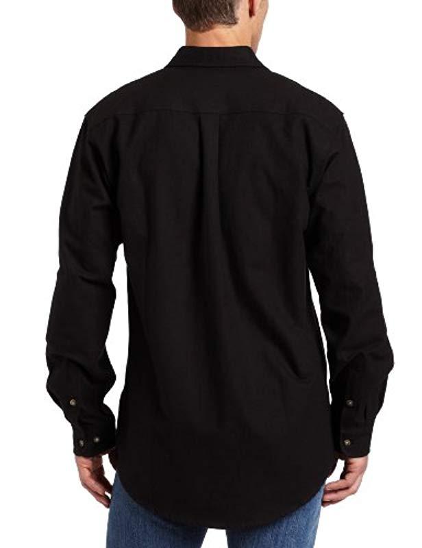 Carhartt Heavyweight Solid Flannel Shirt in Black for Men Lyst
