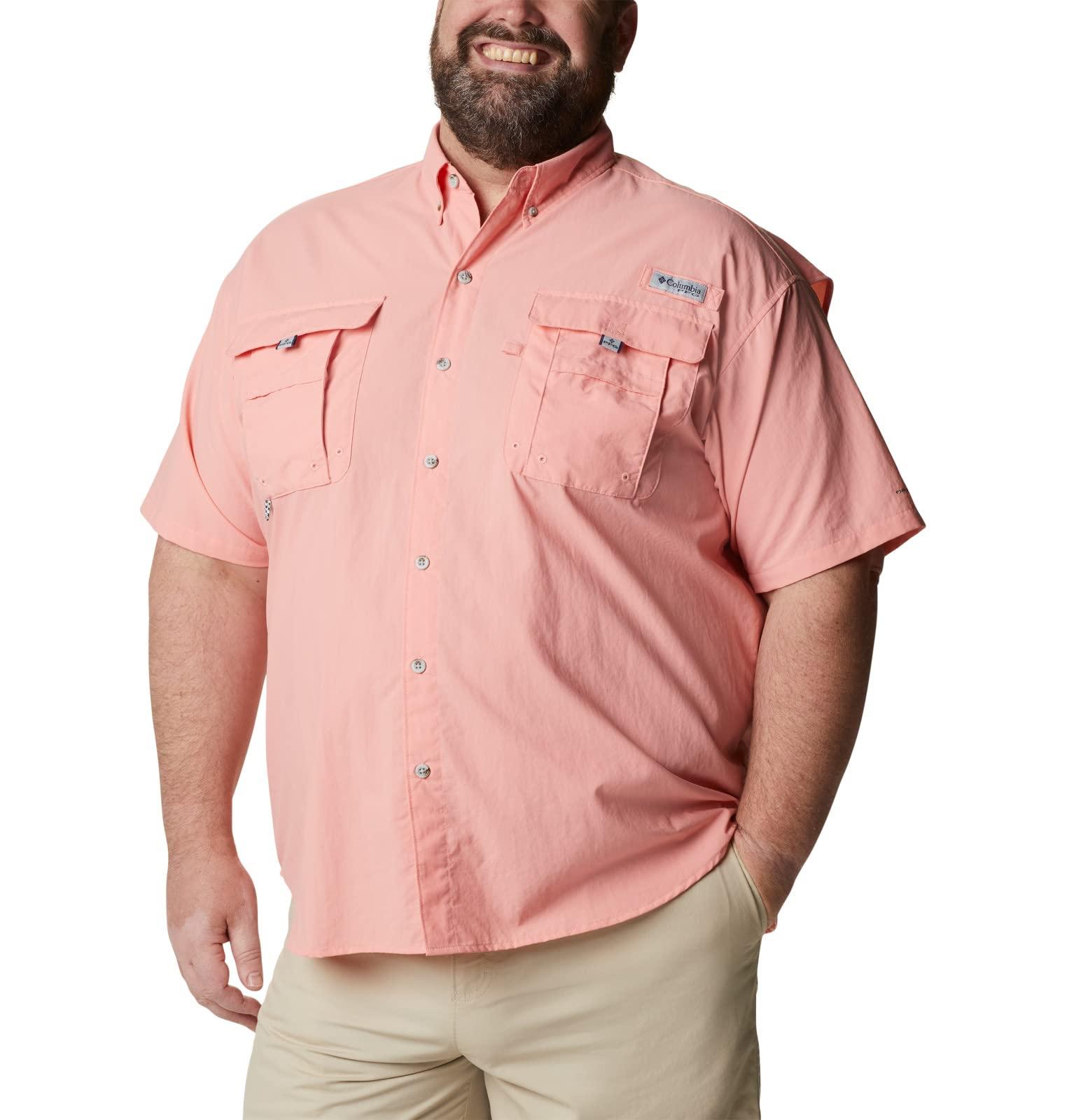 Columbia Bahama Ii Upf 30 Short Sleeve Pfg Fishing Shirt in Pink