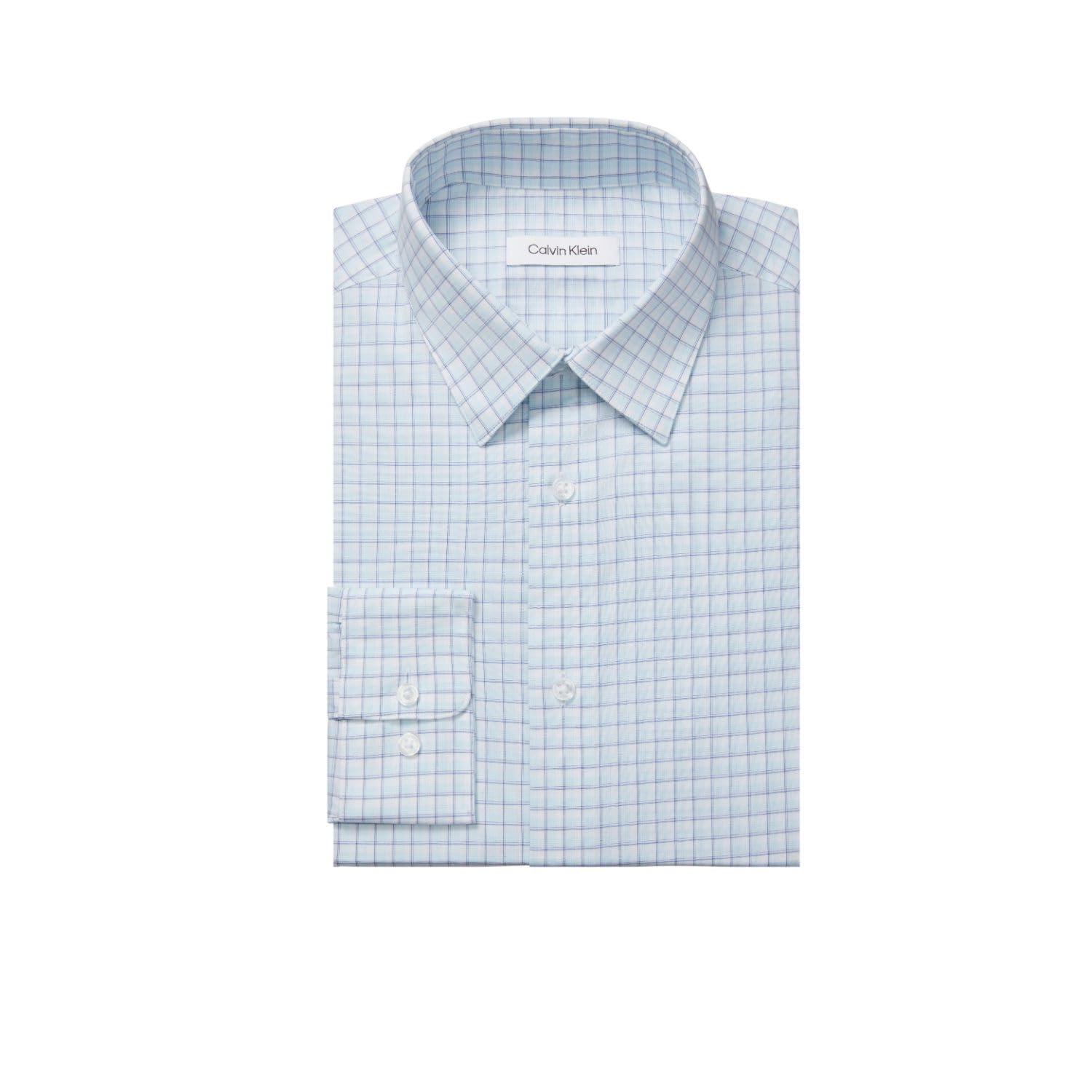 Calvin Klein Dress Shirt Non Iron Stretch Slim Fit Check in Blue for Men |  Lyst