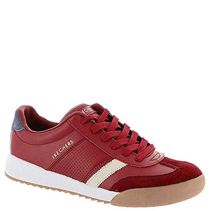 Skechers Leather Zinger-retro Rockers Sneaker in Red - Lyst