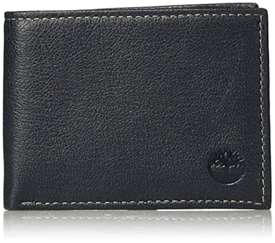 Timberland Genuine Leather Rfid Blocking Passcase Security Wallet in Navy  Blue (Blue) for Men - Save 32% | Lyst