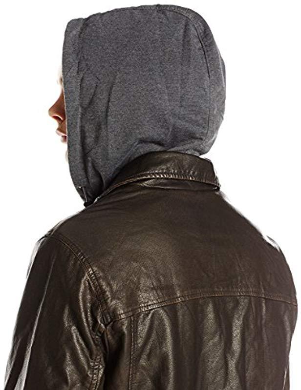 Faux Leather Trucker Hoody 