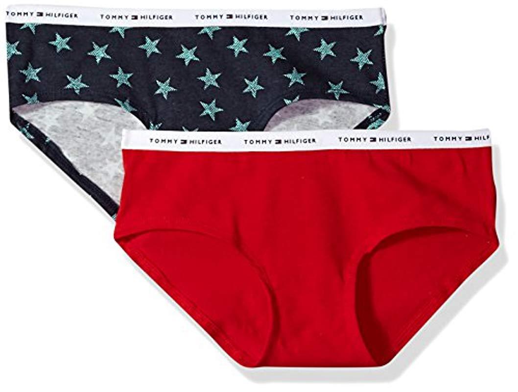 Tommy Hilfiger Cotton Printed Hipster Underwear Panty, Multipack in