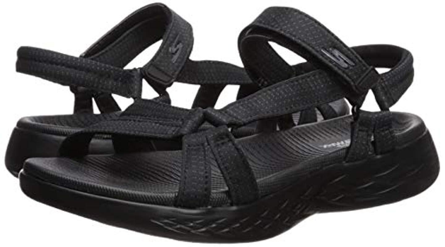 SKECHERS Performance On-The-Go 600 - Brilliancy (Navy) Women's Sandals. Keep on rambling in 
