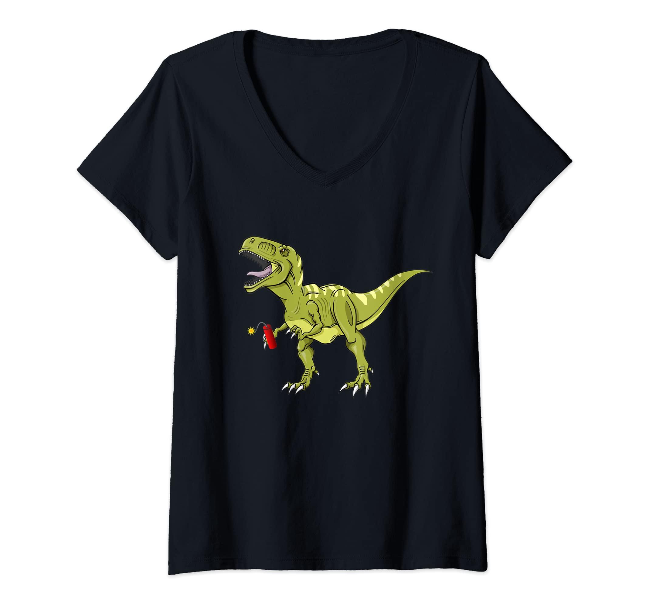 Nike S Dino-mite T-rex Dinosaur V-neck T-shirt in Black | Lyst