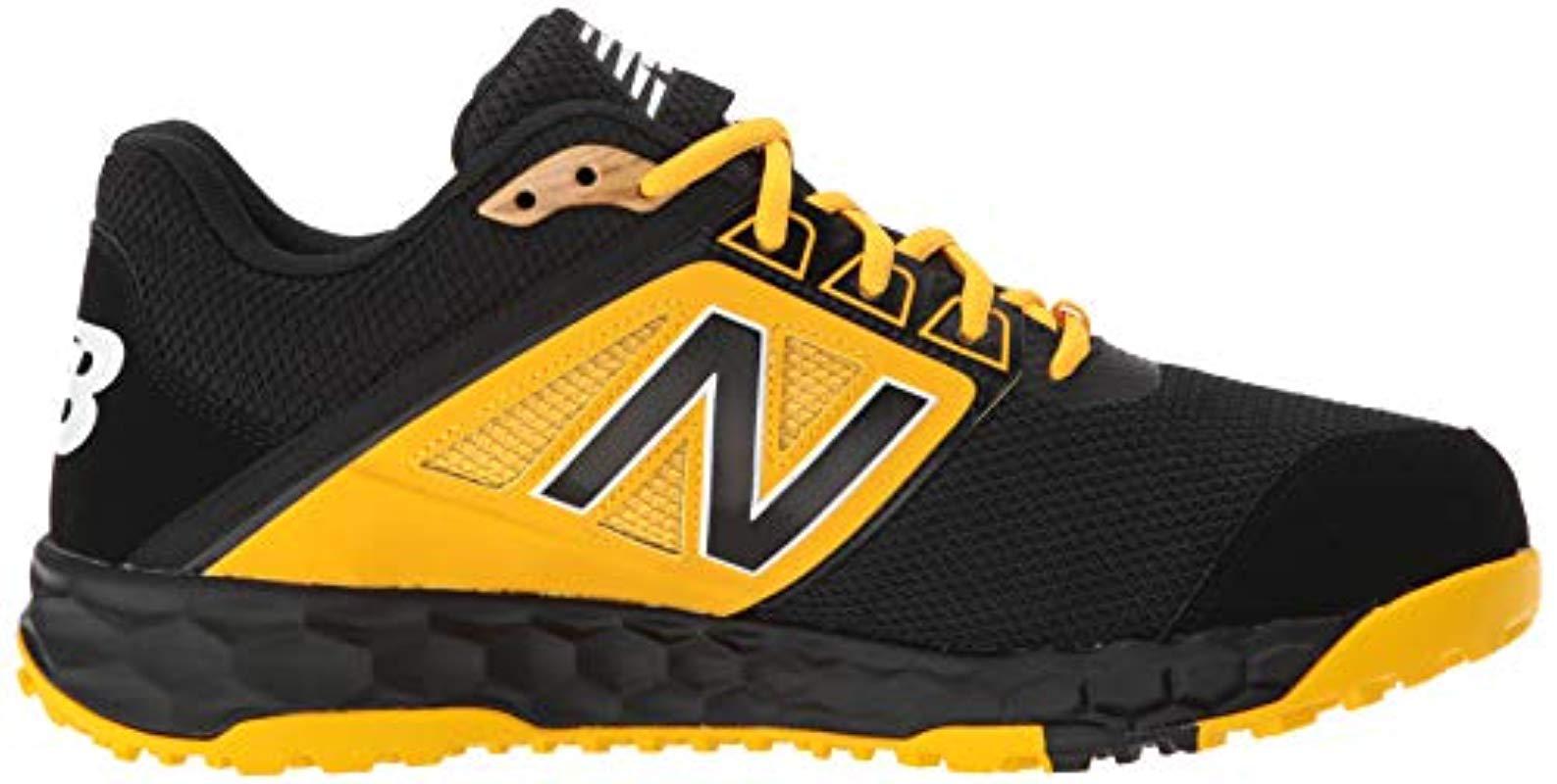 New Balance Rubber 3000v4 Turf Baseball Shoe in Black/Yellow (Yellow ...