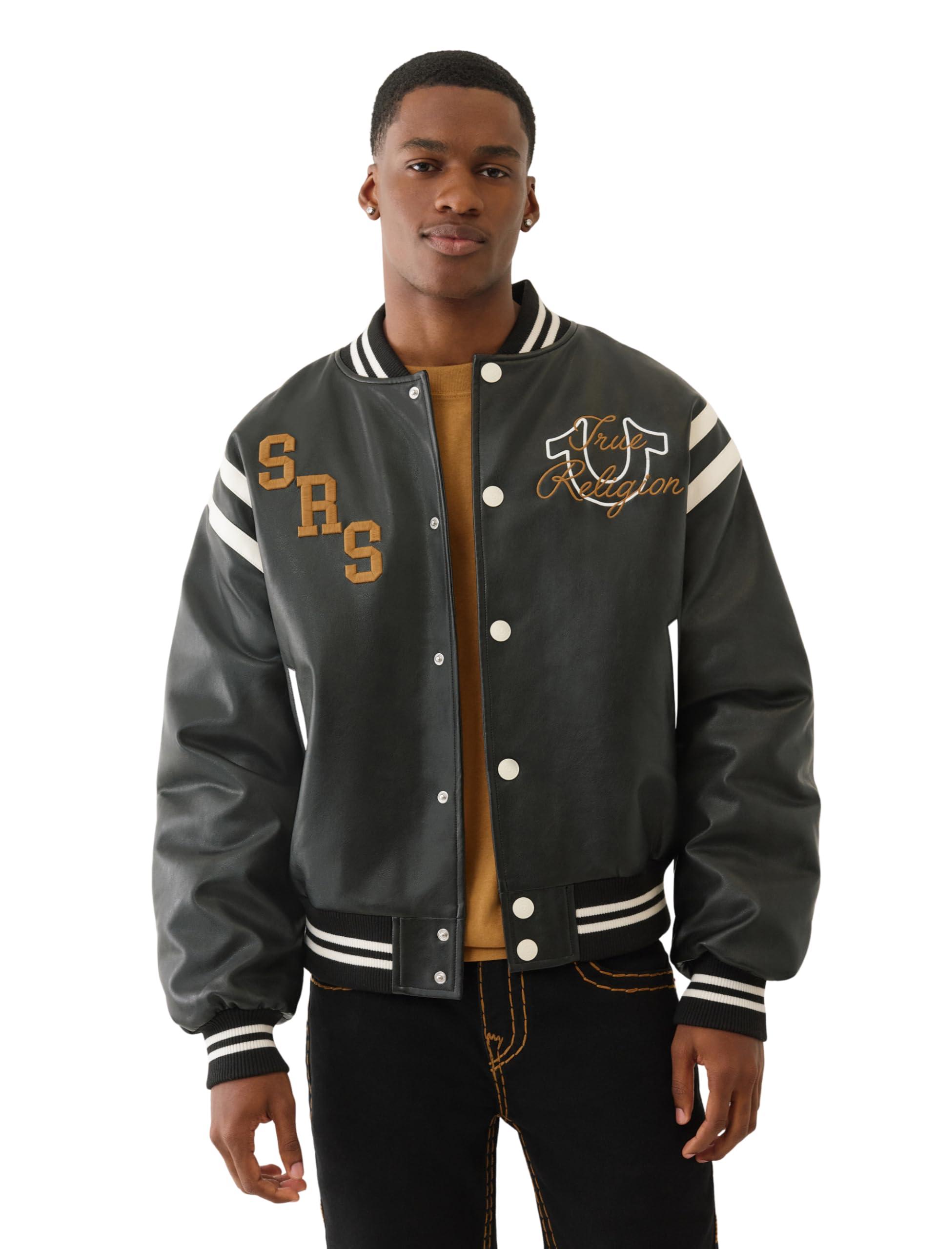 True Religion Jacket Boys Letterman Zip Hoodie Fitted Hoodies For