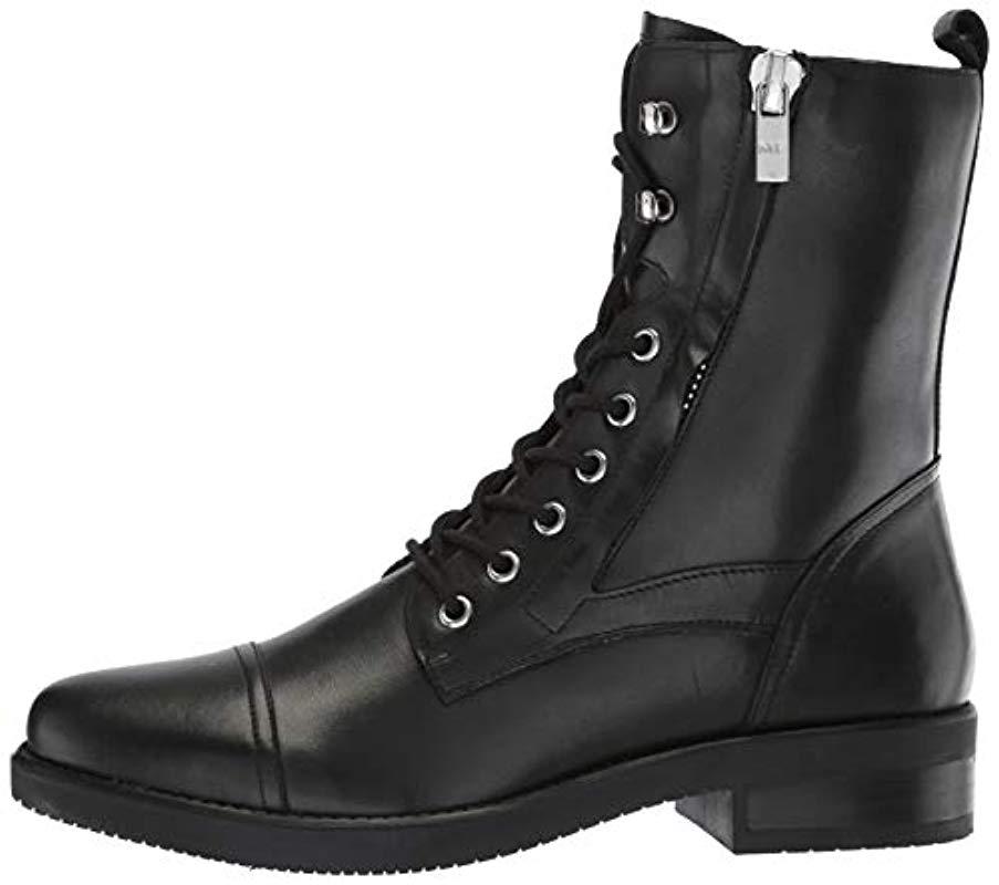 Marc Fisher Leather Uleesa Combat Boot in Black - Lyst