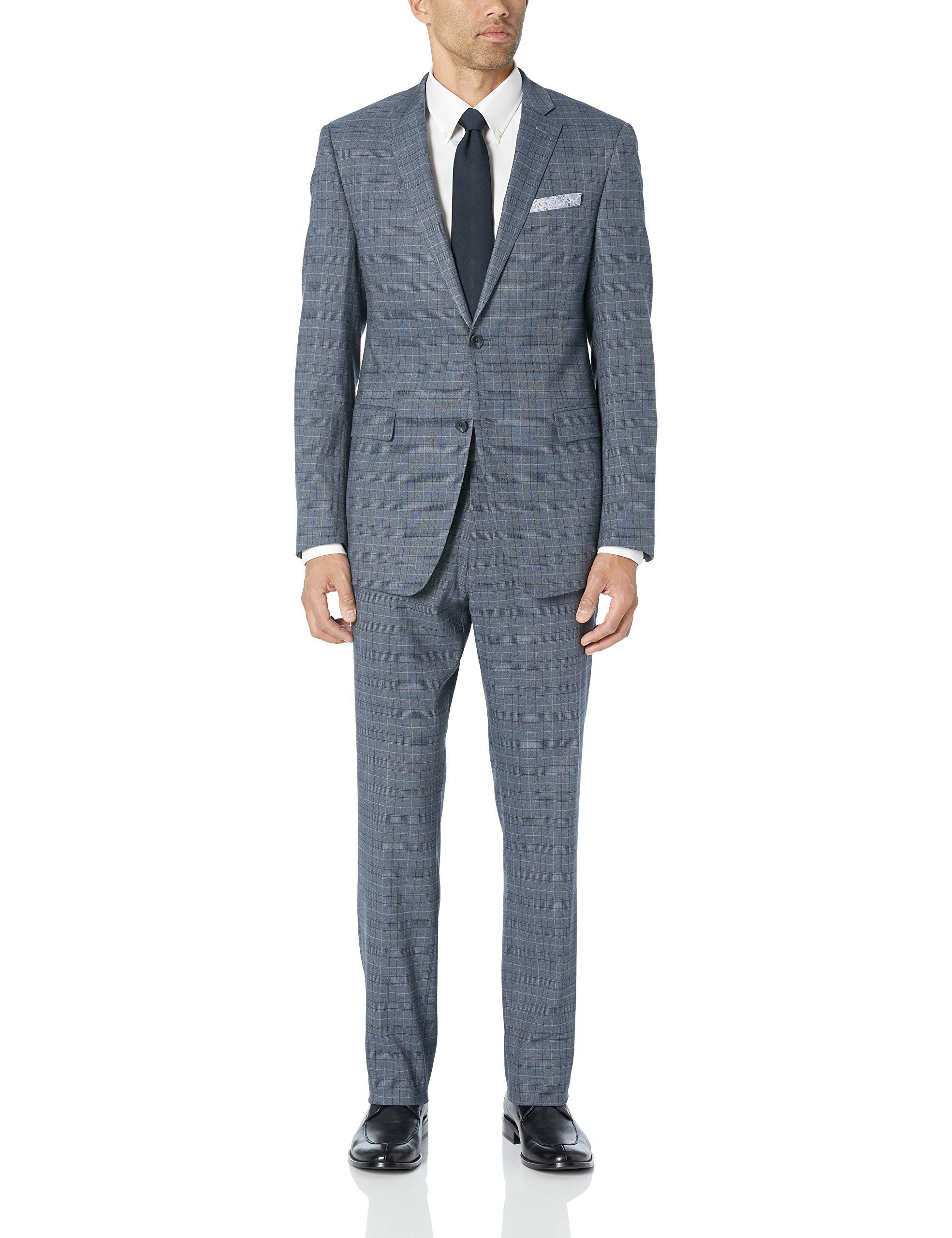 Perry Ellis Two Piece Finished Bottom Slim Fit Suit in ...