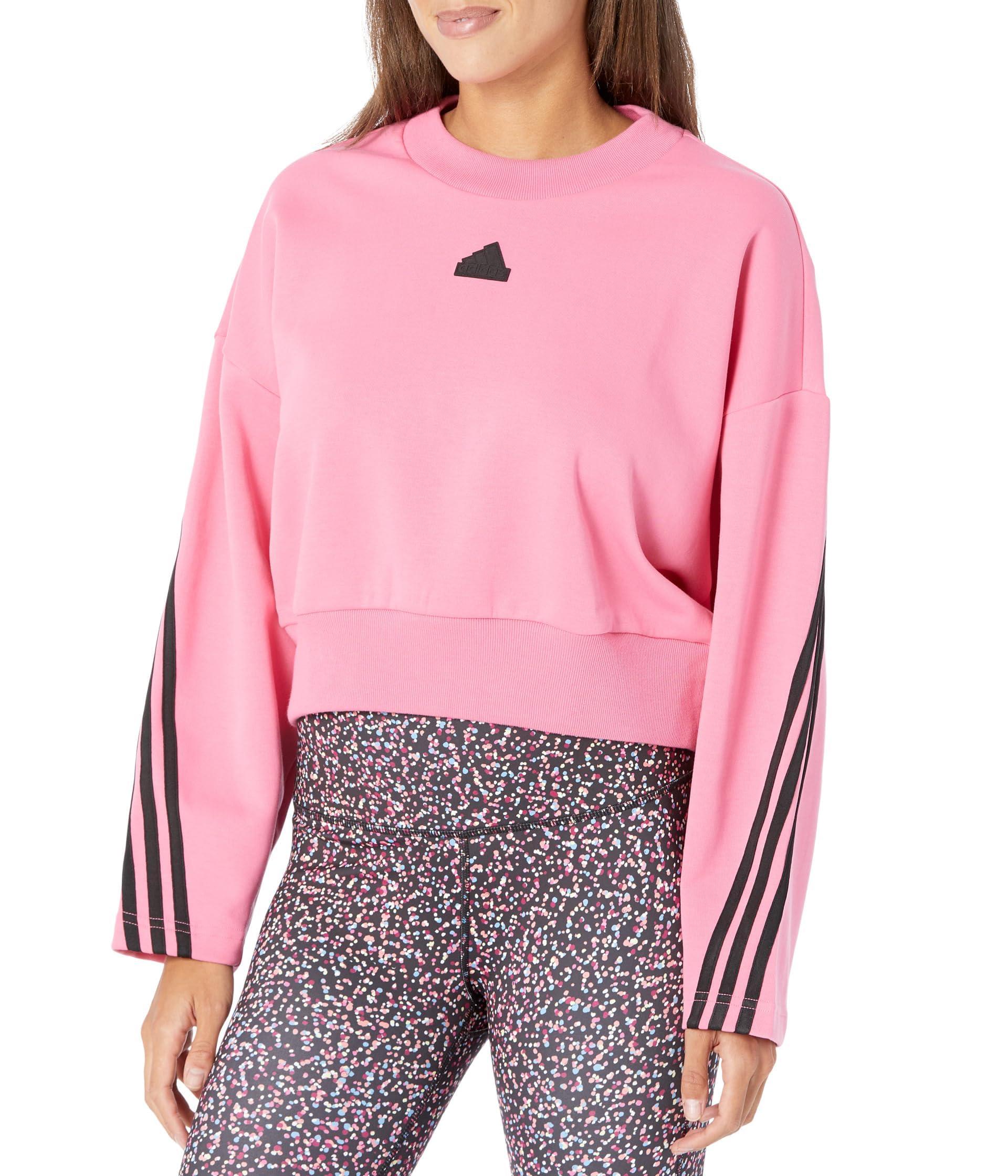 adidas Future Icons 3-stripes Crew in Pink | Lyst