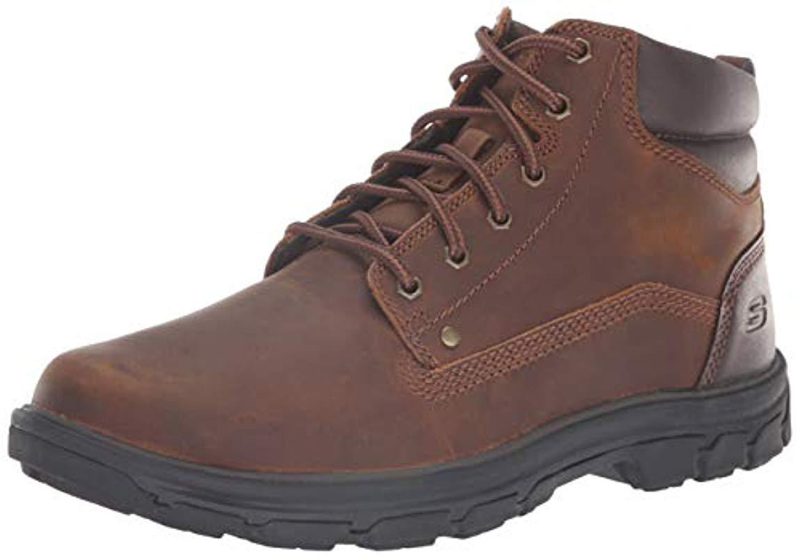 skechers men's relaxed fit segment garnet boot