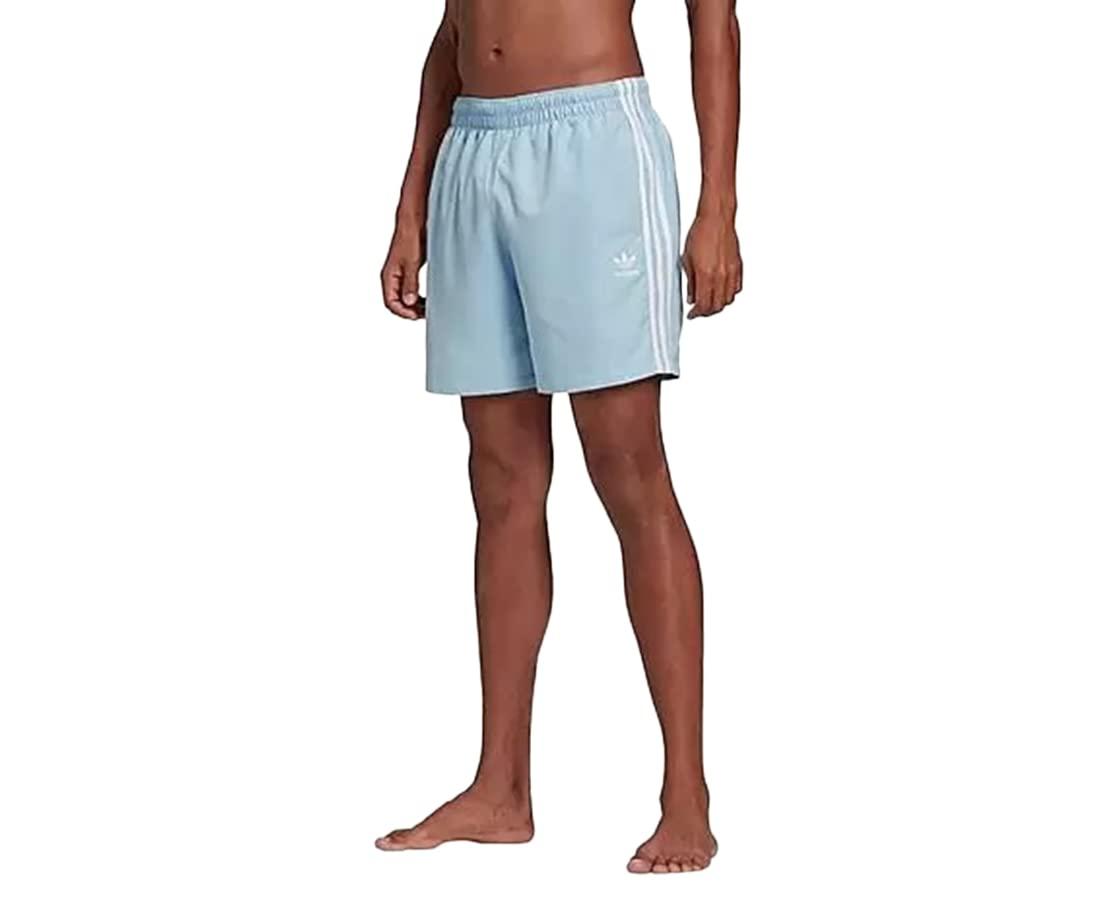 adidas Originals 3-stripes Swim Shorts Clear Sky X-small in Blue for Men |  Lyst