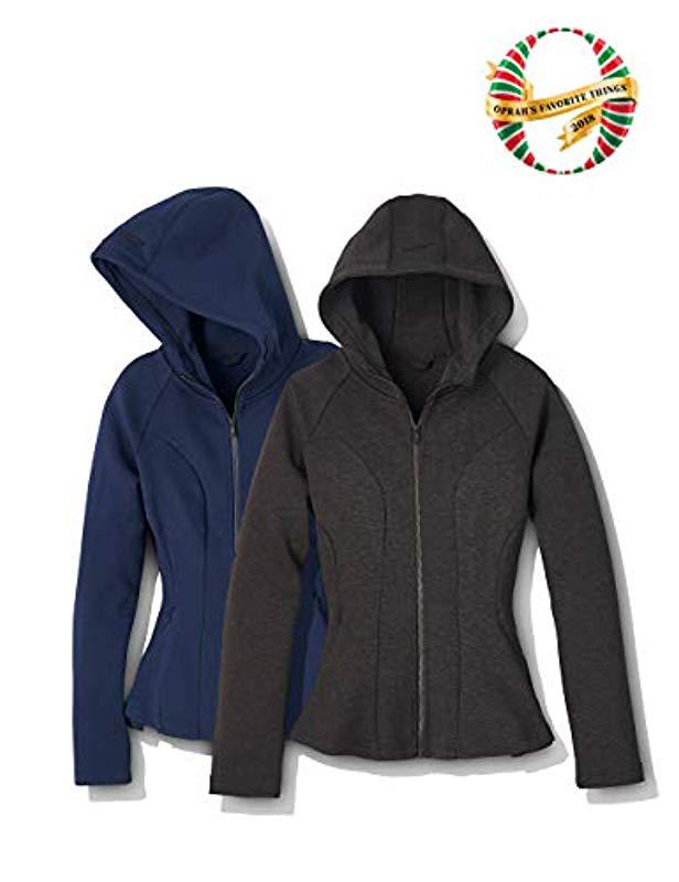Core 10 Motion Tech Fleece Fitted Peplum Full-zip Hoodie Jacket in