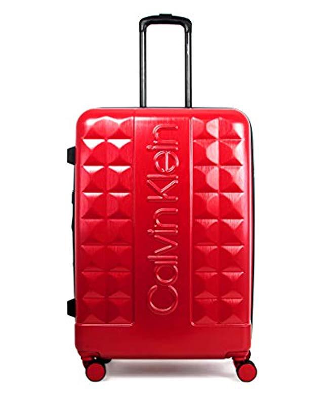 Calvin Klein Avenue Lanes Hardside Spinner Luggage With Tsa Lock in Red |  Lyst