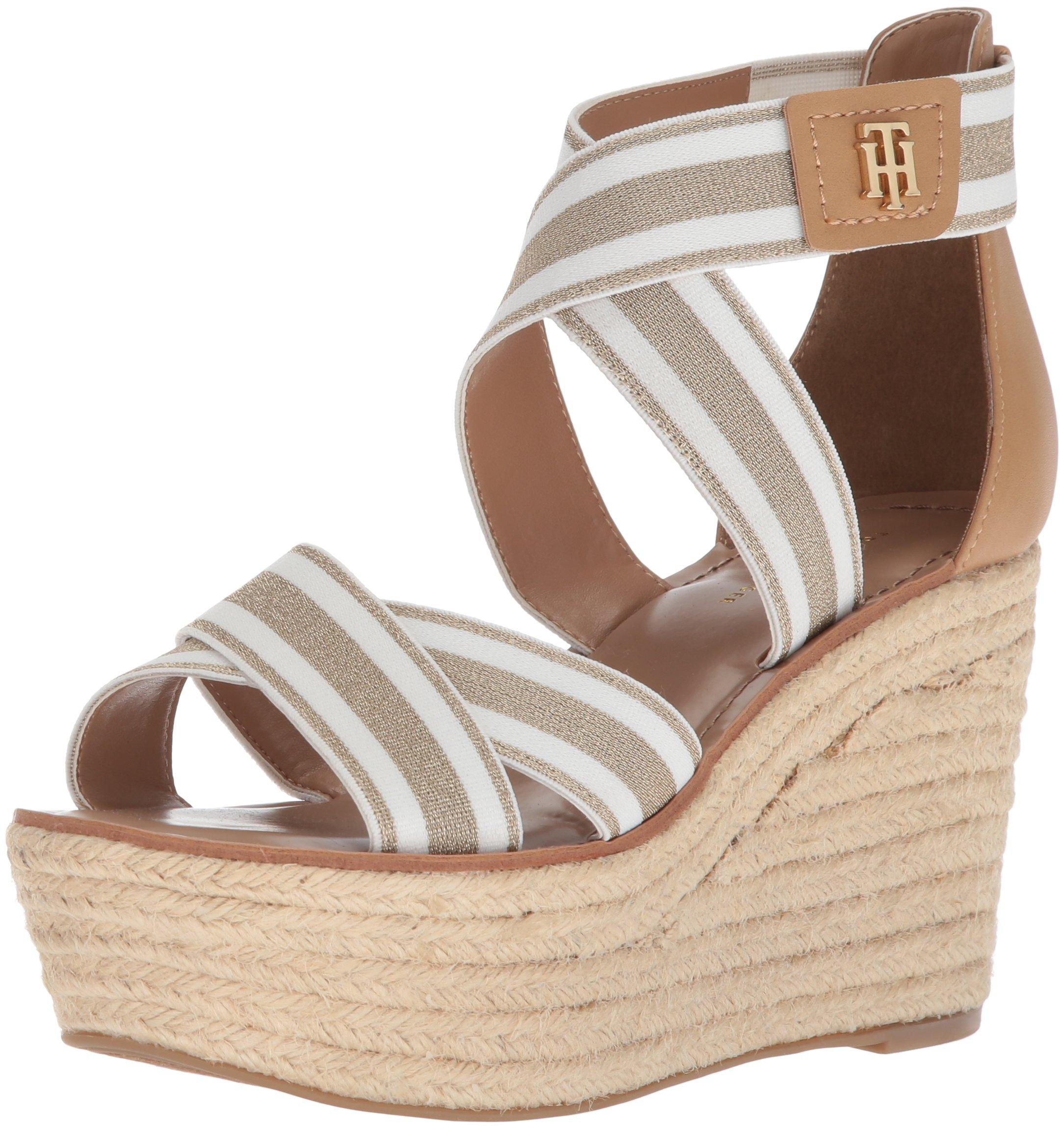 tommy hilfiger white wedge sandals