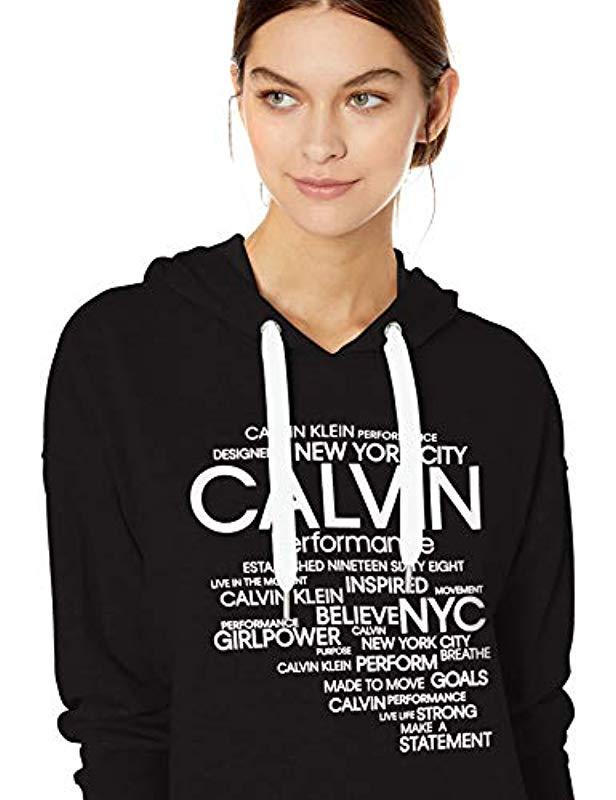 calvin klein performance logo hoodie dress