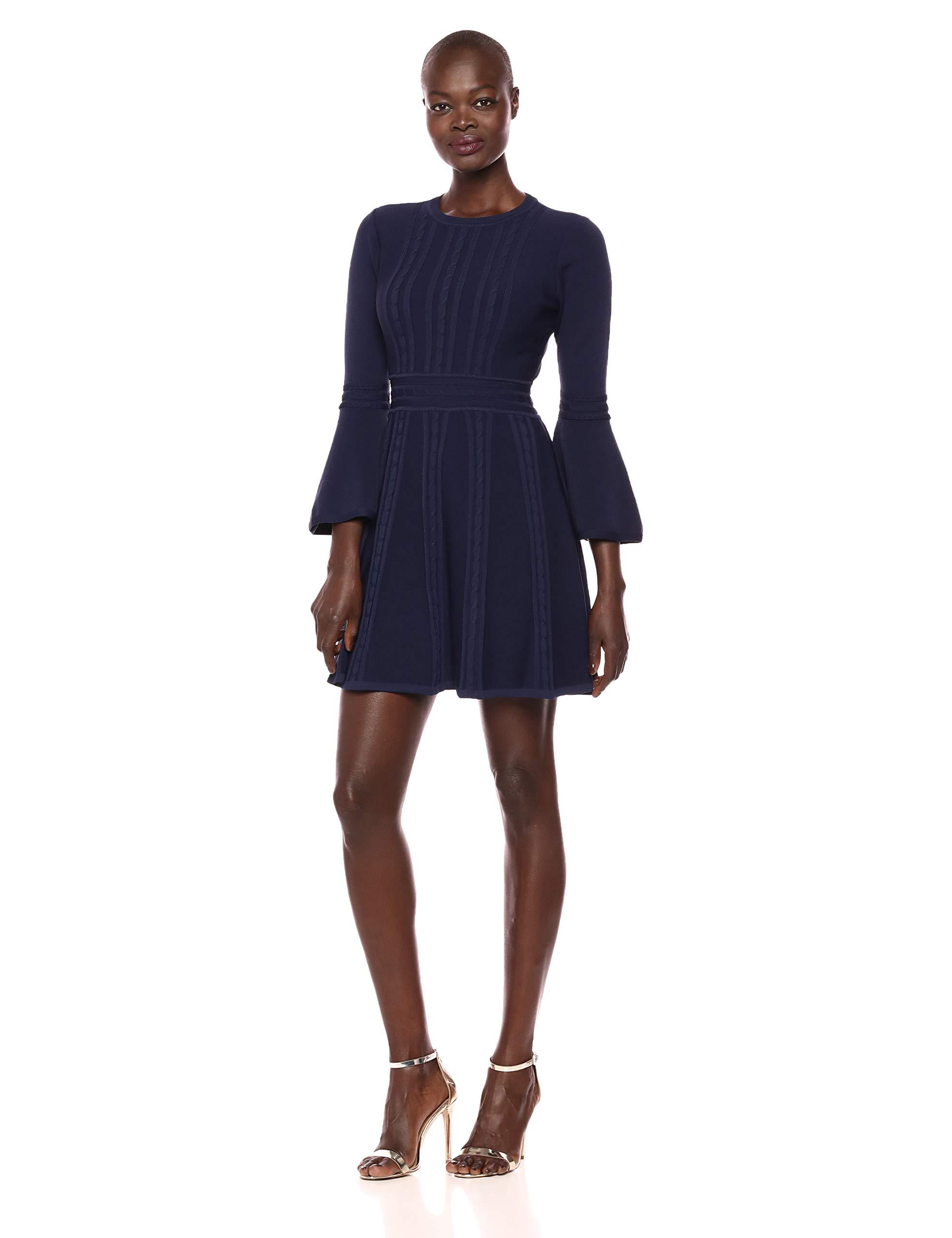 eliza j bell sleeve fit & flare dress